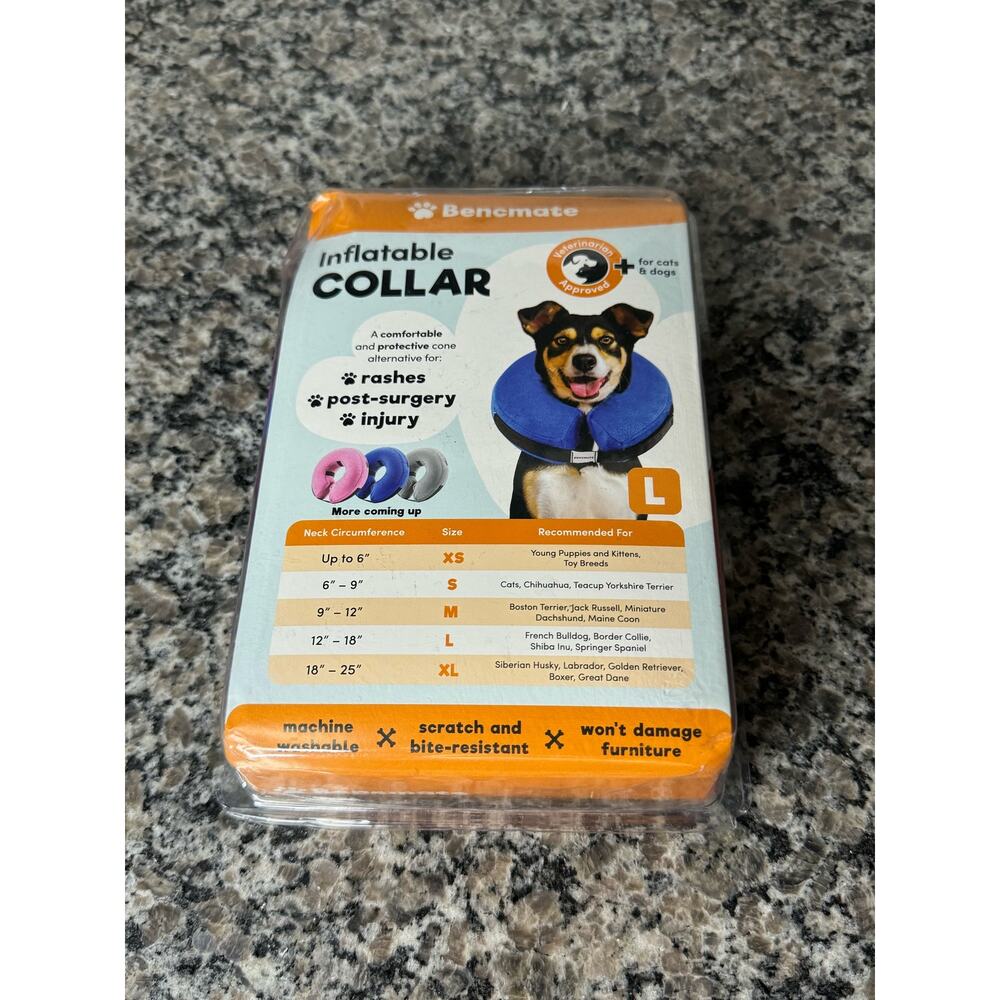 Bencmate Inflatable Dog Collar Large Post Surgery Stitches